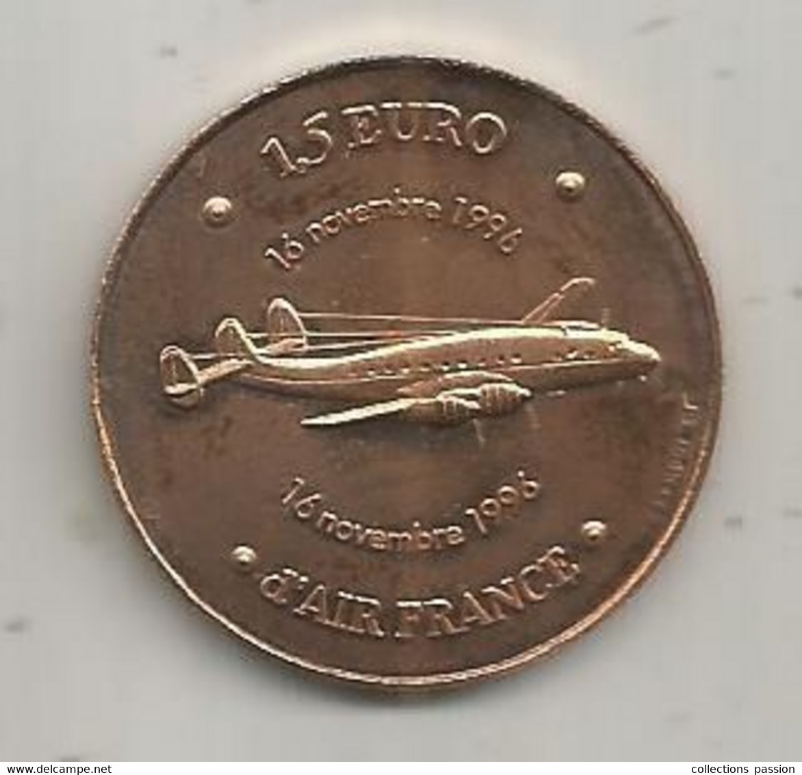 JC, Euros Des Villes, 1,5 Euro, De AIR FRANCE INDUSTIES, Orly ,le Bourget,  2 Scans - Euros De Las Ciudades