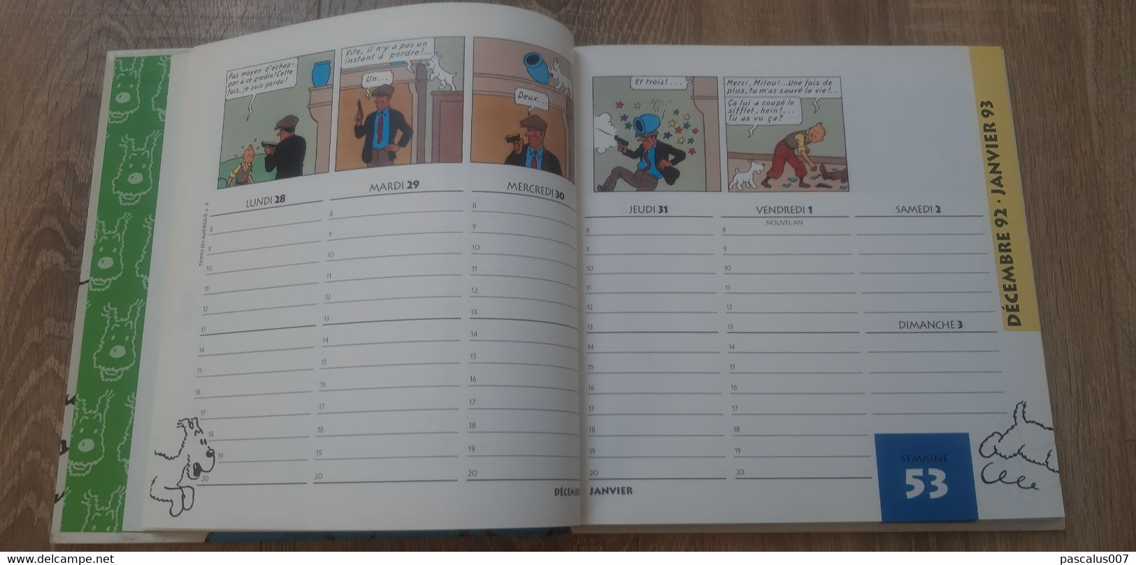 B01-418 Livre Calendrier 1993 Hergé Tintin Bien Joué Milou Agenda Moulinsart 1998