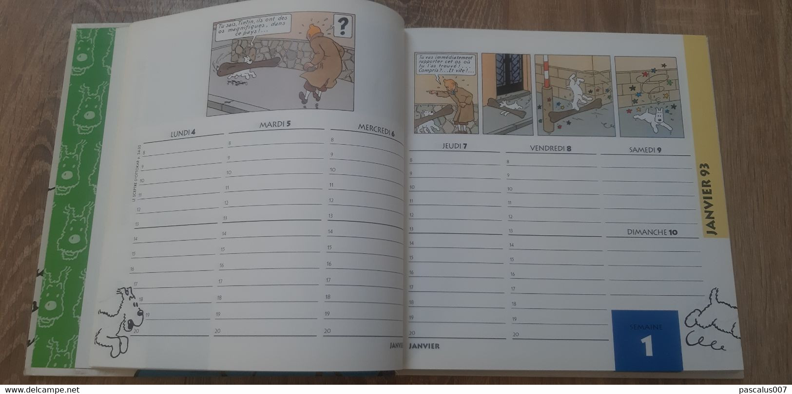 B01-418 Livre Calendrier 1993 Hergé Tintin Bien Joué Milou Agenda Moulinsart 1998