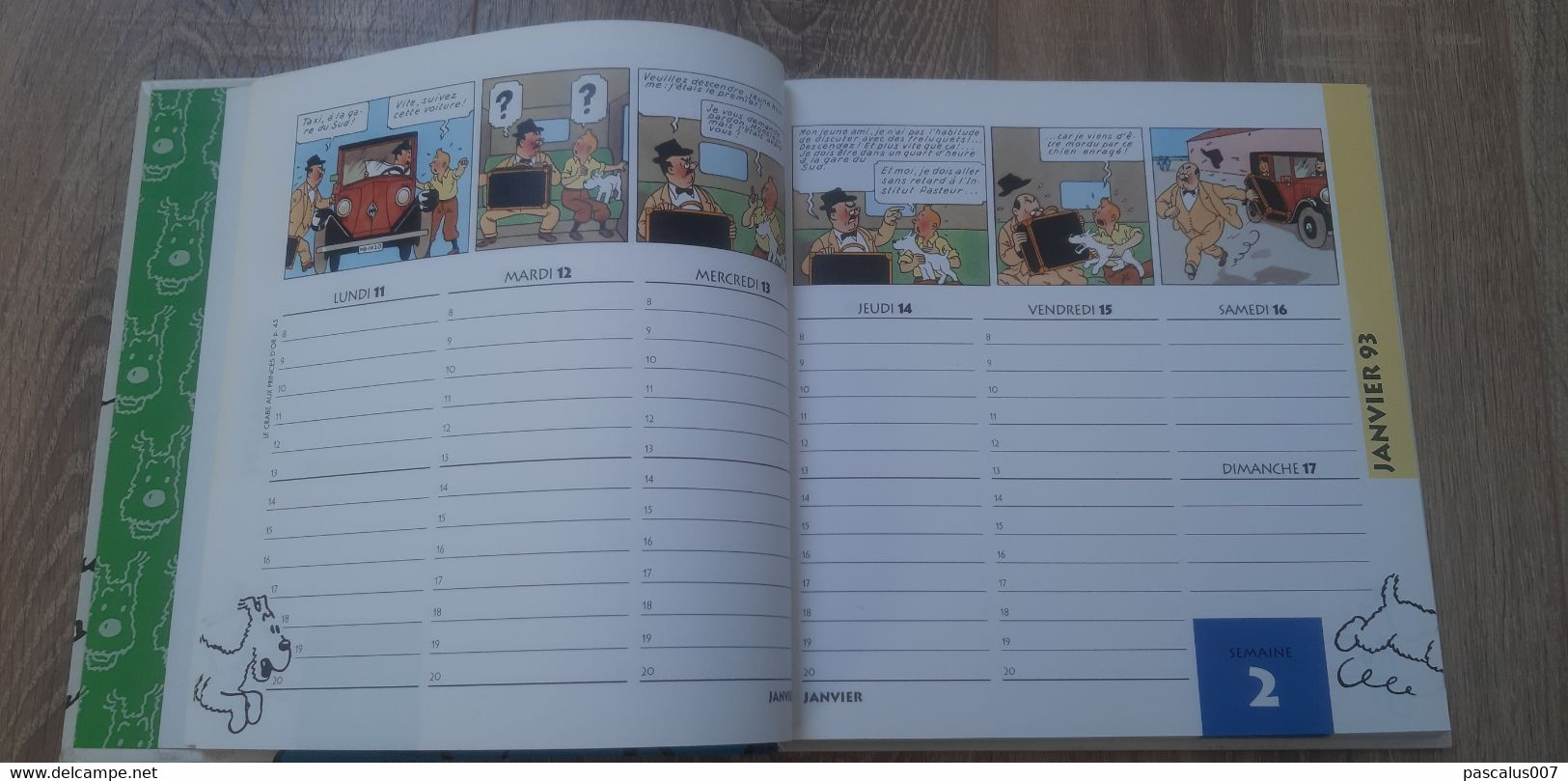 B01-418 Livre Calendrier 1993 Hergé Tintin Bien Joué Milou Agenda Moulinsart 1998