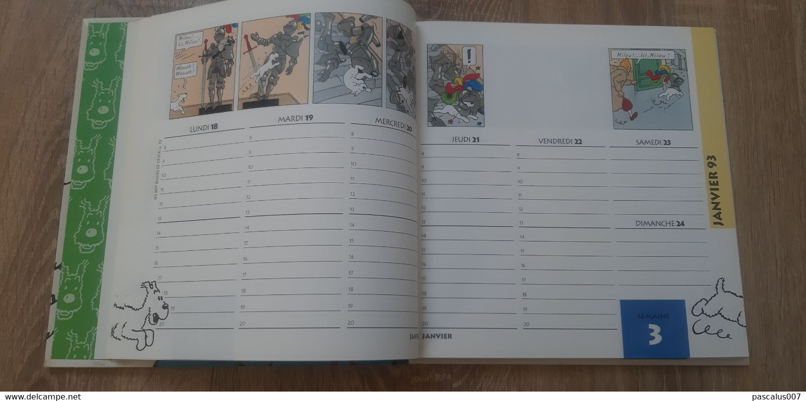 B01-418 Livre Calendrier 1993 Hergé Tintin Bien Joué Milou Agenda Moulinsart 1998