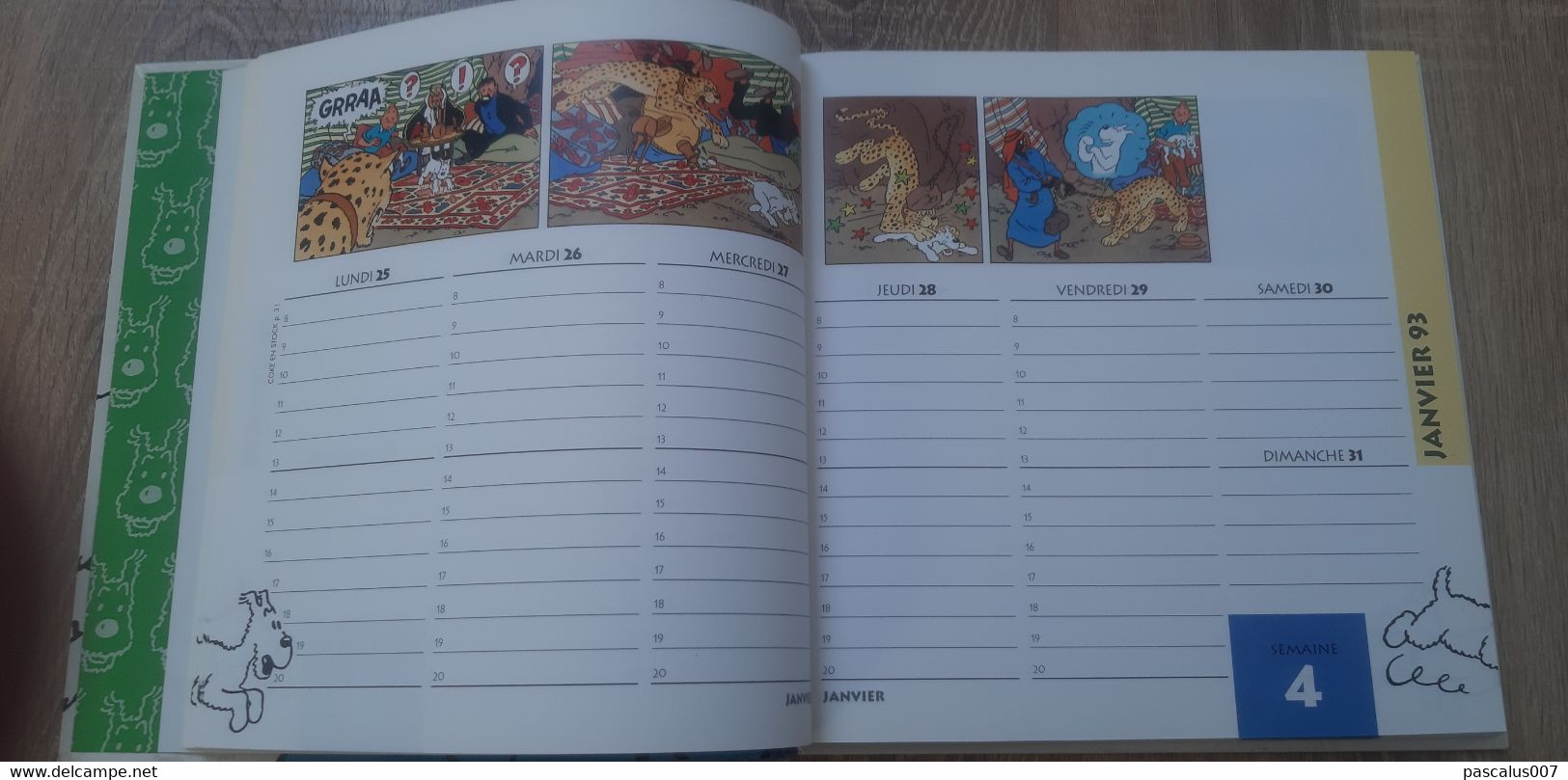 B01-418 Livre Calendrier 1993 Hergé Tintin Bien Joué Milou Agenda Moulinsart 1998