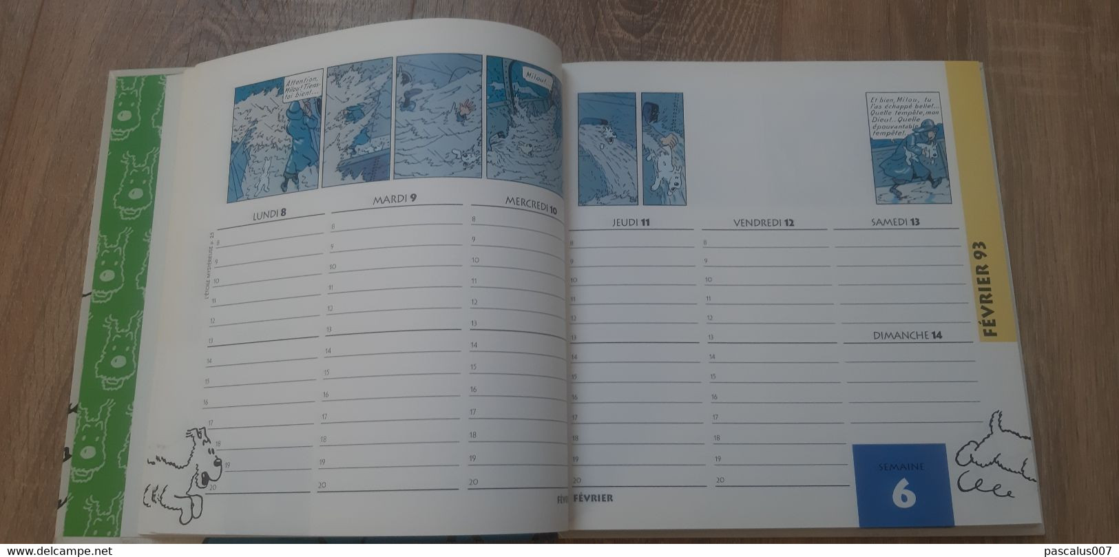 B01-418 Livre Calendrier 1993 Hergé Tintin Bien Joué Milou Agenda Moulinsart 1998