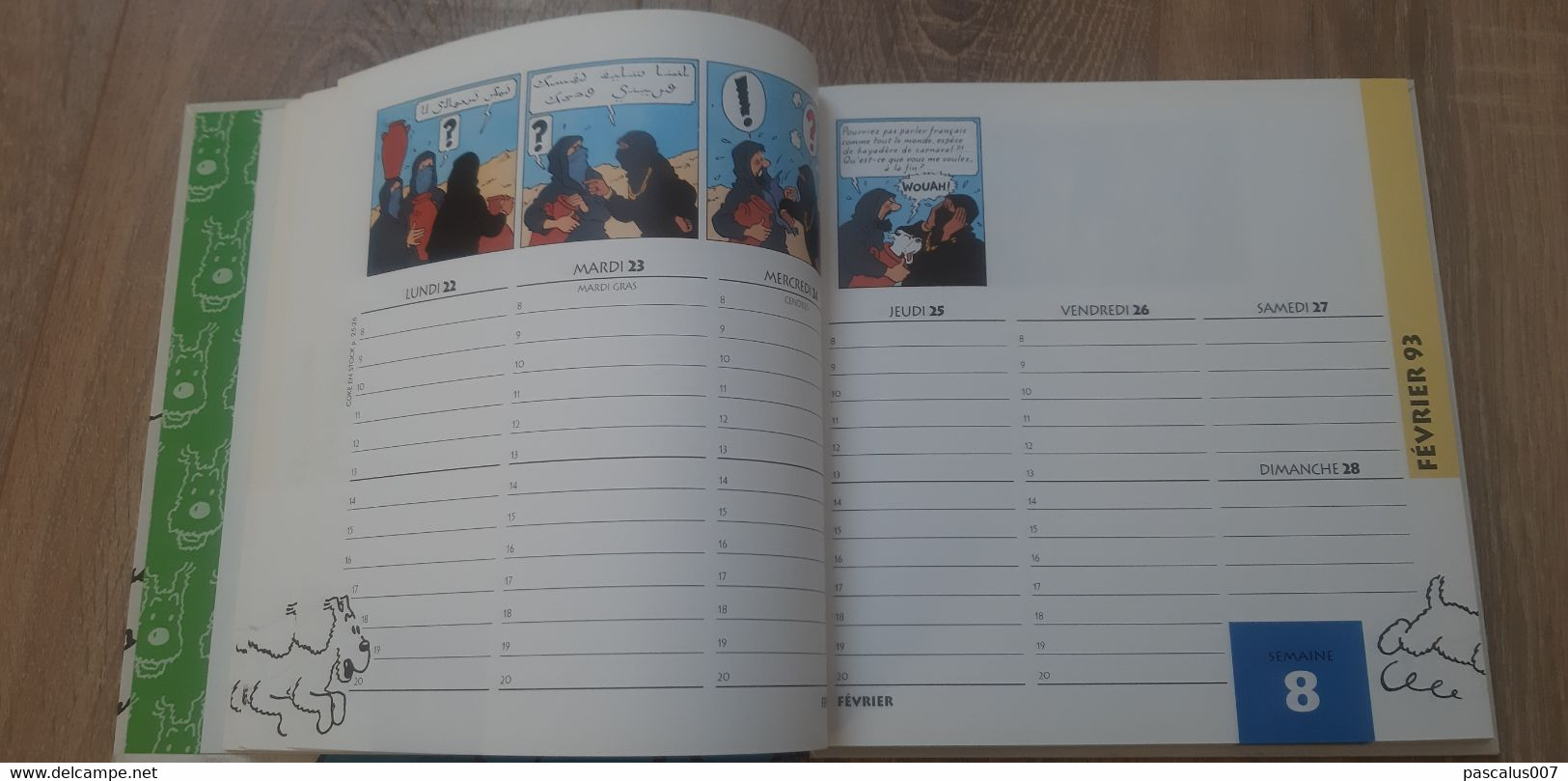 B01-418 Livre Calendrier 1993 Hergé Tintin Bien Joué Milou Agenda Moulinsart 1998