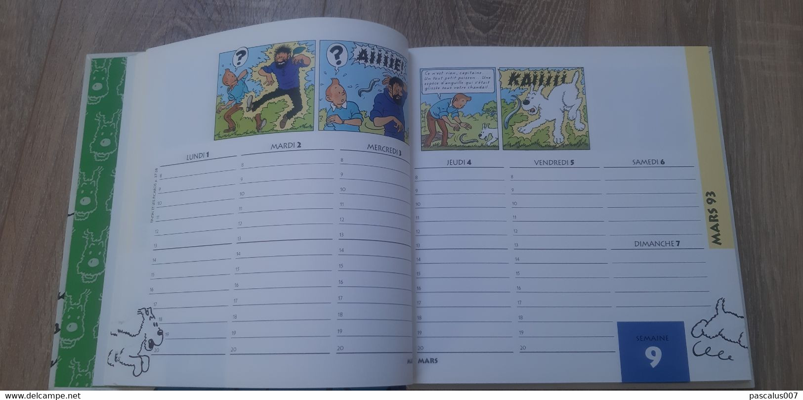 B01-418 Livre Calendrier 1993 Hergé Tintin Bien Joué Milou Agenda Moulinsart 1998