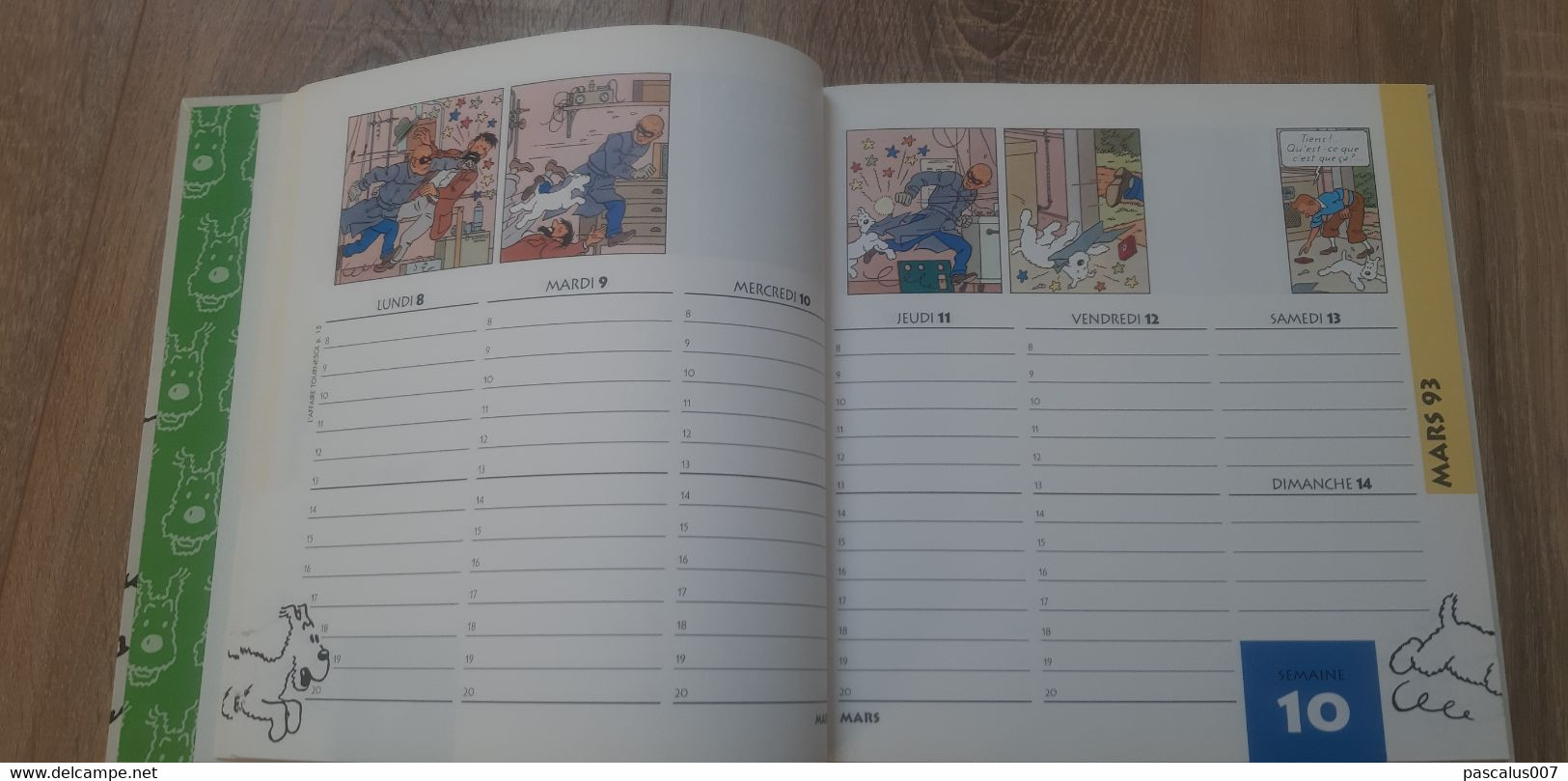 B01-418 Livre Calendrier 1993 Hergé Tintin Bien Joué Milou Agenda Moulinsart 1998