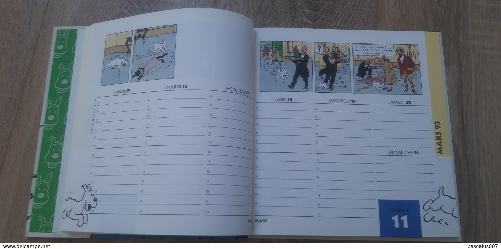 B01-418 Livre Calendrier 1993 Hergé Tintin Bien Joué Milou Agenda Moulinsart 1998