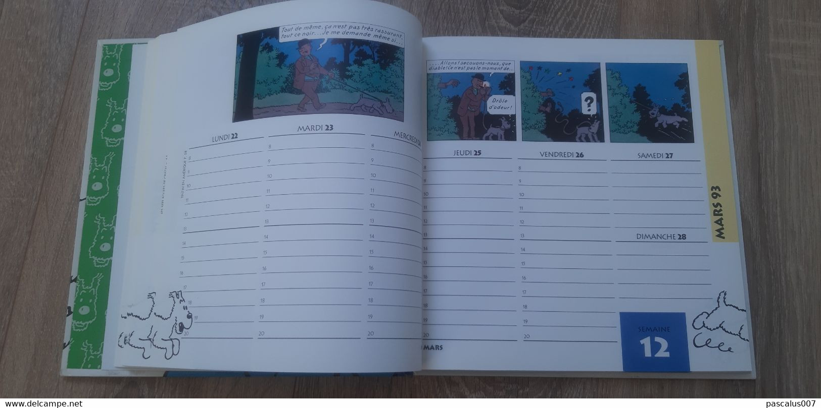 B01-418 Livre Calendrier 1993 Hergé Tintin Bien Joué Milou Agenda Moulinsart 1998