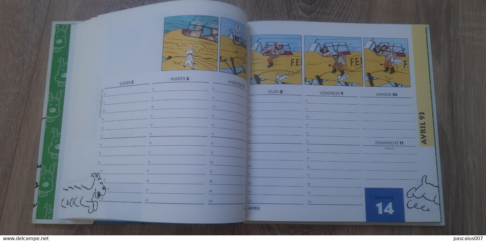 B01-418 Livre Calendrier 1993 Hergé Tintin Bien Joué Milou Agenda Moulinsart 1998