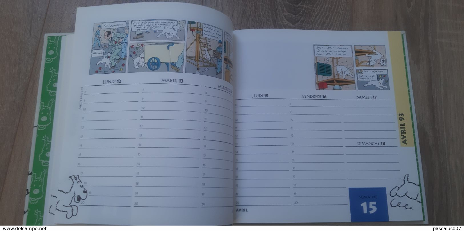 B01-418 Livre Calendrier 1993 Hergé Tintin Bien Joué Milou Agenda Moulinsart 1998