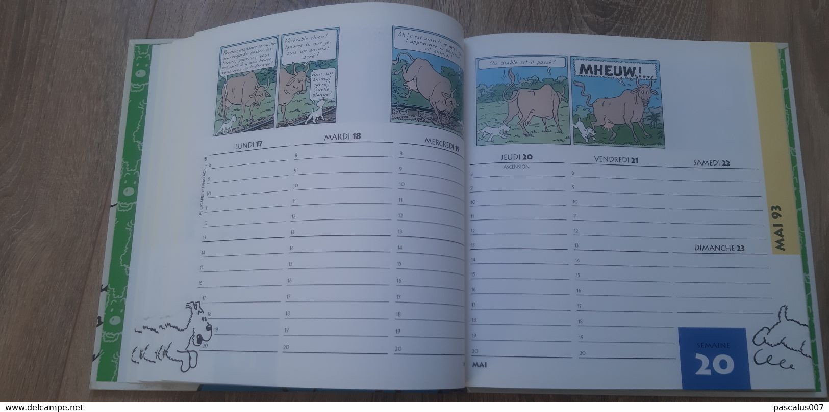 B01-418 Livre Calendrier 1993 Hergé Tintin Bien Joué Milou Agenda Moulinsart 1998