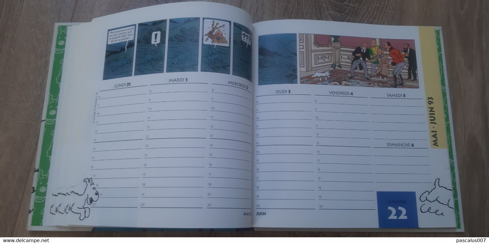 B01-418 Livre Calendrier 1993 Hergé Tintin Bien Joué Milou Agenda Moulinsart 1998