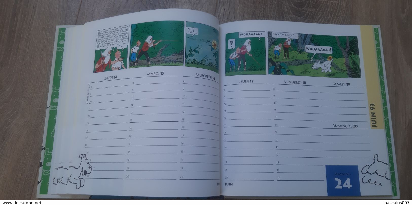 B01-418 Livre Calendrier 1993 Hergé Tintin Bien Joué Milou Agenda Moulinsart 1998