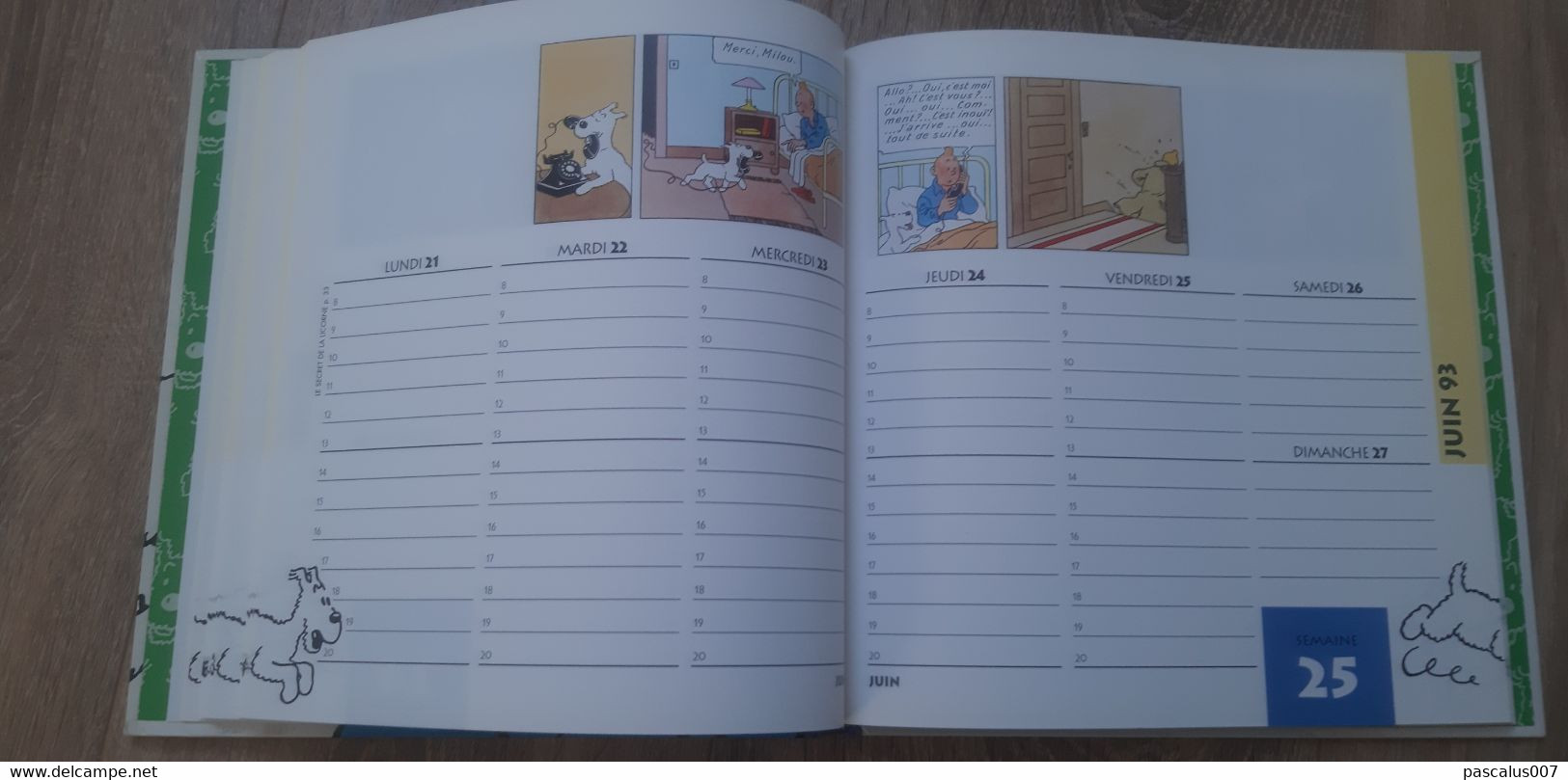 B01-418 Livre Calendrier 1993 Hergé Tintin Bien Joué Milou Agenda Moulinsart 1998