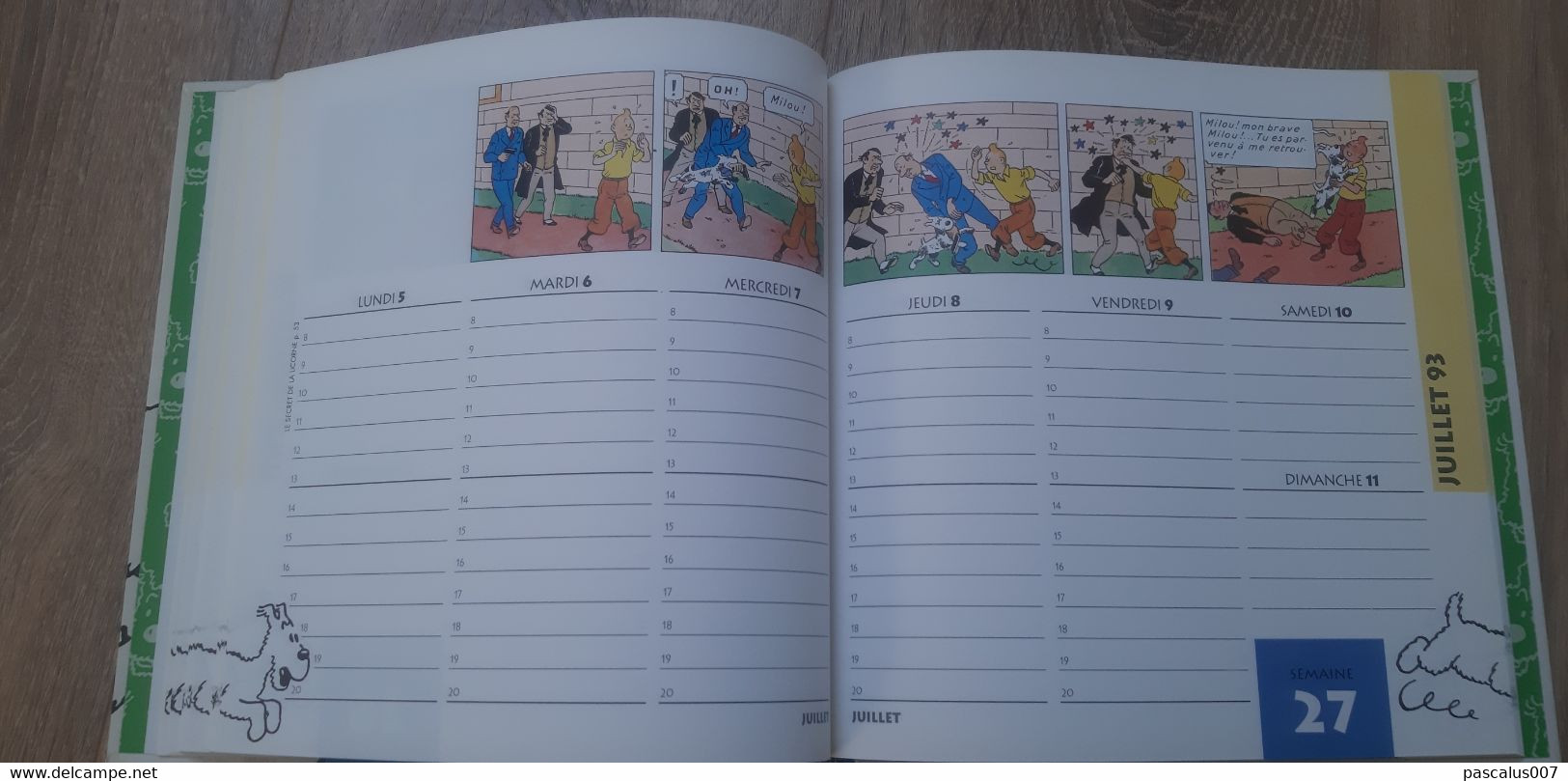 B01-418 Livre Calendrier 1993 Hergé Tintin Bien Joué Milou Agenda Moulinsart 1998