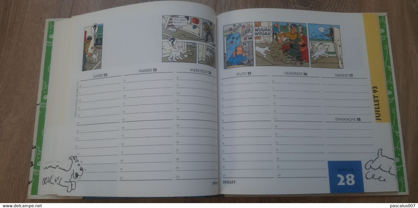 B01-418 Livre Calendrier 1993 Hergé Tintin Bien Joué Milou Agenda Moulinsart 1998