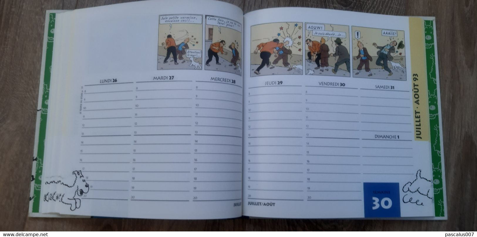 B01-418 Livre Calendrier 1993 Hergé Tintin Bien Joué Milou Agenda Moulinsart 1998