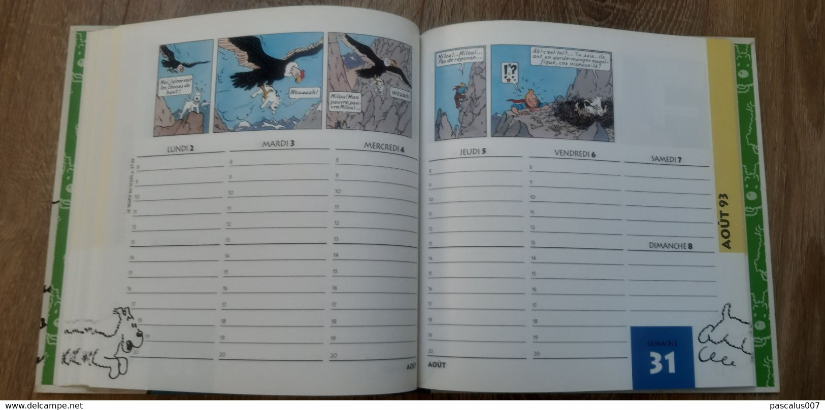 B01-418 Livre Calendrier 1993 Hergé Tintin Bien Joué Milou Agenda Moulinsart 1998