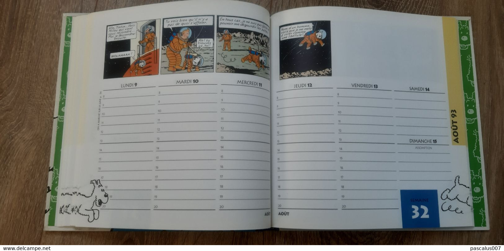 B01-418 Livre Calendrier 1993 Hergé Tintin Bien Joué Milou Agenda Moulinsart 1998