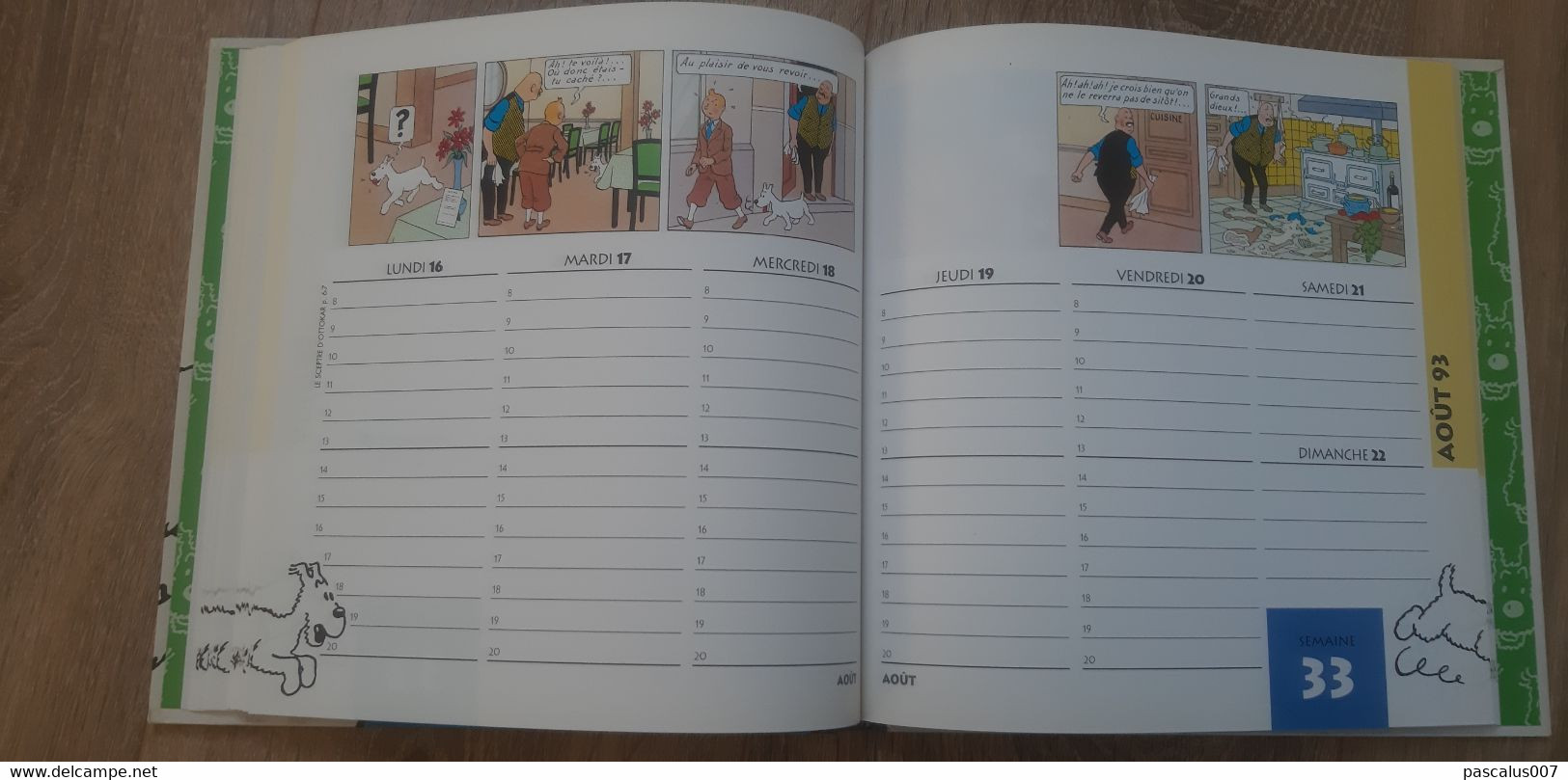 B01-418 Livre Calendrier 1993 Hergé Tintin Bien Joué Milou Agenda Moulinsart 1998