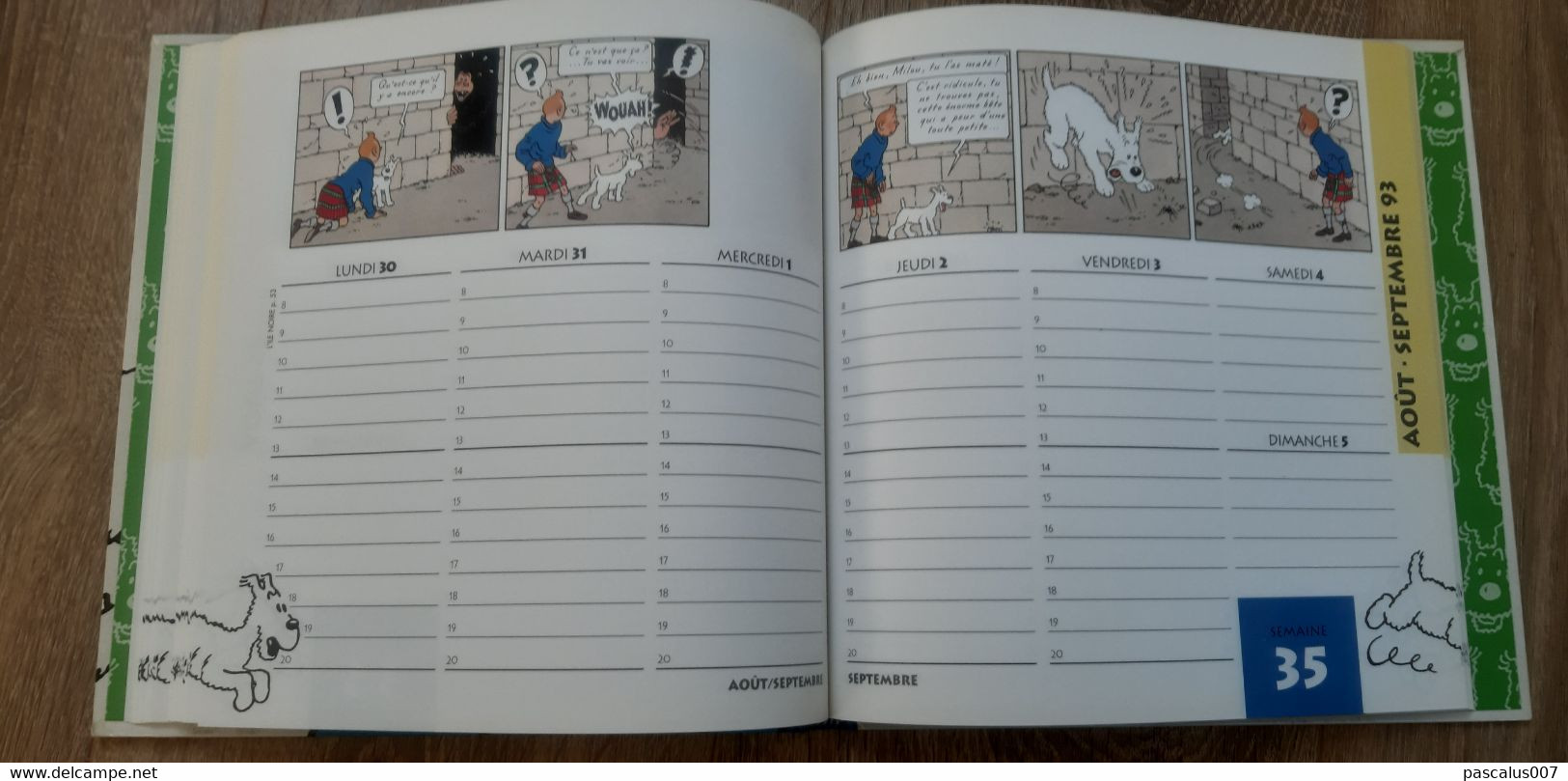 B01-418 Livre Calendrier 1993 Hergé Tintin Bien Joué Milou Agenda Moulinsart 1998