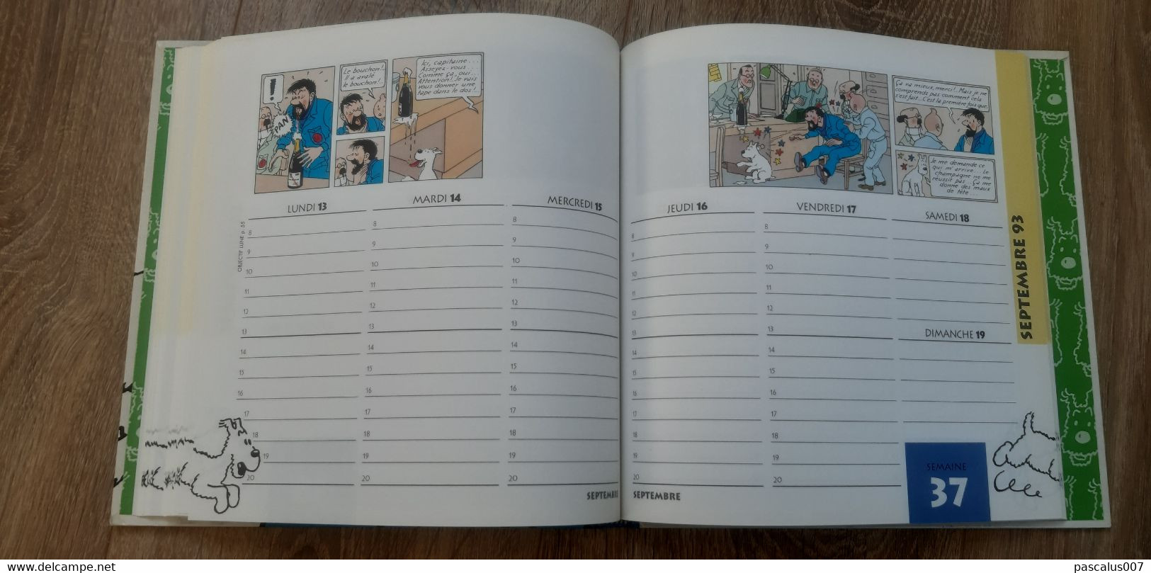 B01-418 Livre Calendrier 1993 Hergé Tintin Bien Joué Milou Agenda Moulinsart 1998