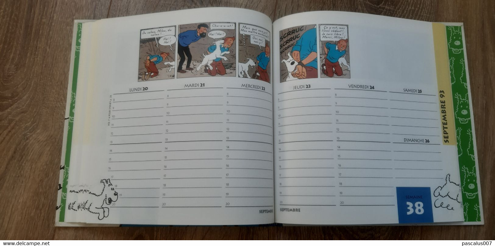 B01-418 Livre Calendrier 1993 Hergé Tintin Bien Joué Milou Agenda Moulinsart 1998