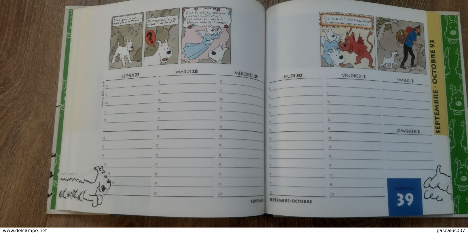 B01-418 Livre Calendrier 1993 Hergé Tintin Bien Joué Milou Agenda Moulinsart 1998