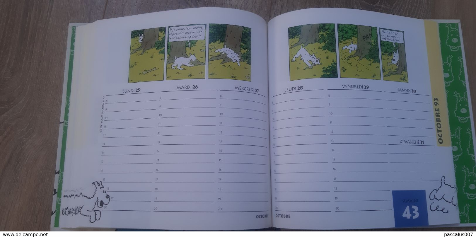 B01-418 Livre Calendrier 1993 Hergé Tintin Bien Joué Milou Agenda Moulinsart 1998