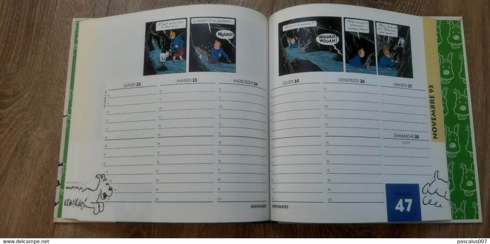 B01-418 Livre Calendrier 1993 Hergé Tintin Bien Joué Milou Agenda Moulinsart 1998