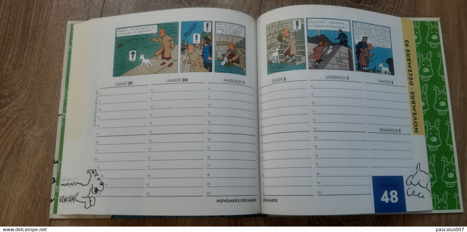 B01-418 Livre Calendrier 1993 Hergé Tintin Bien Joué Milou Agenda Moulinsart 1998