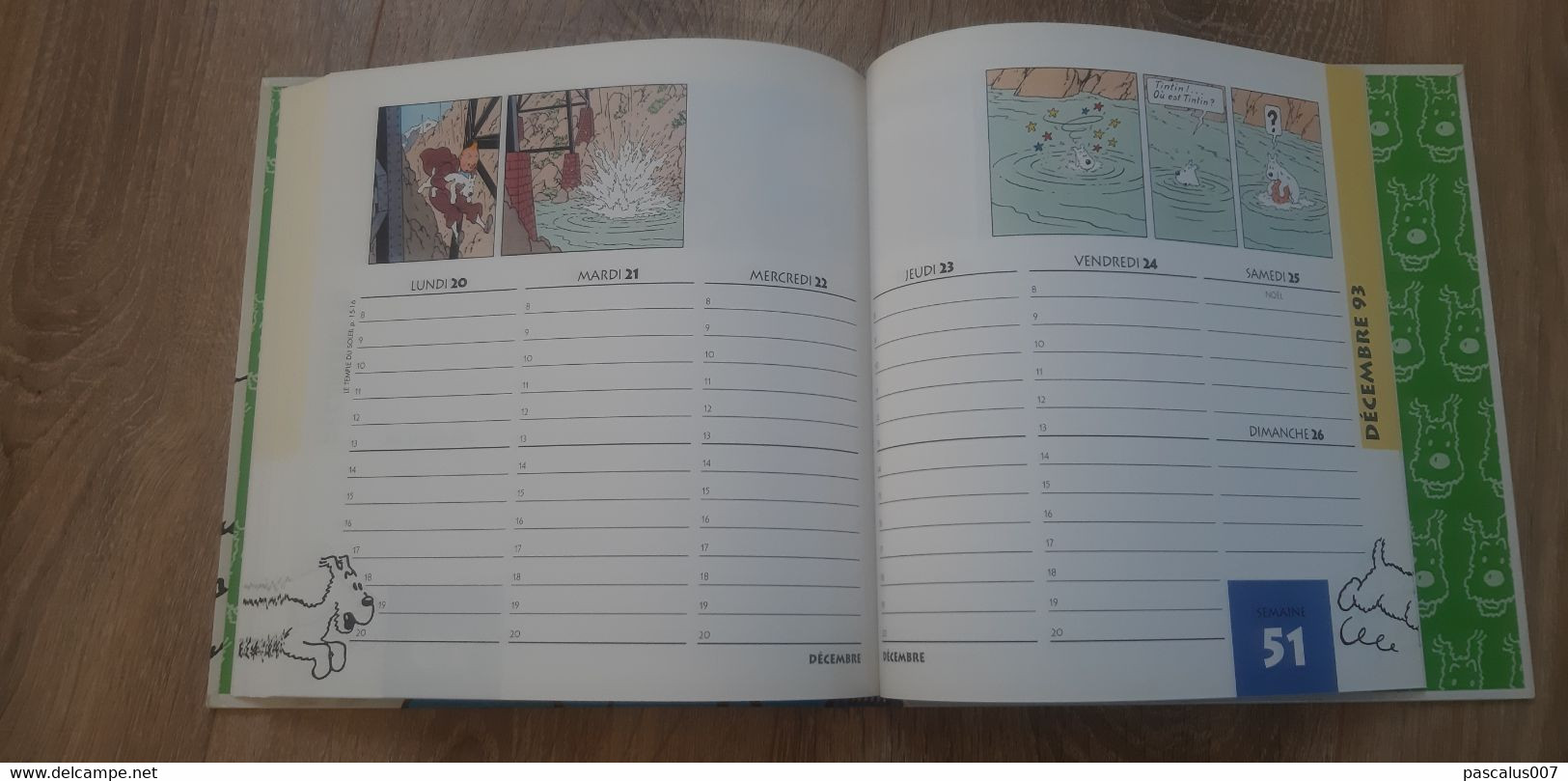 B01-418 Livre Calendrier 1993 Hergé Tintin Bien Joué Milou Agenda Moulinsart 1998