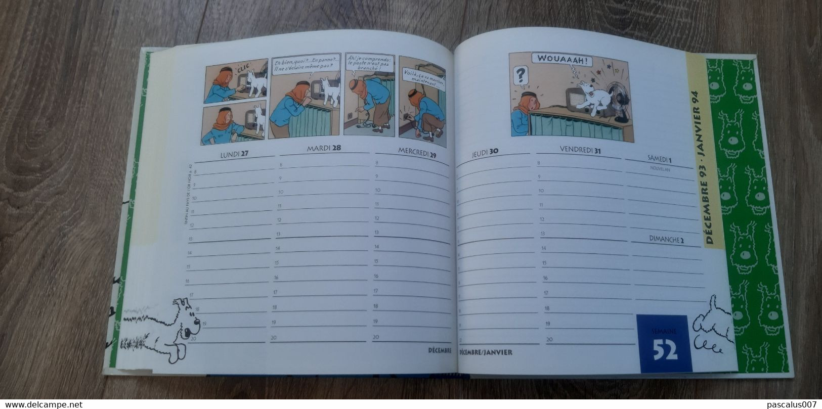 B01-418 Livre Calendrier 1993 Hergé Tintin Bien Joué Milou Agenda Moulinsart 1998