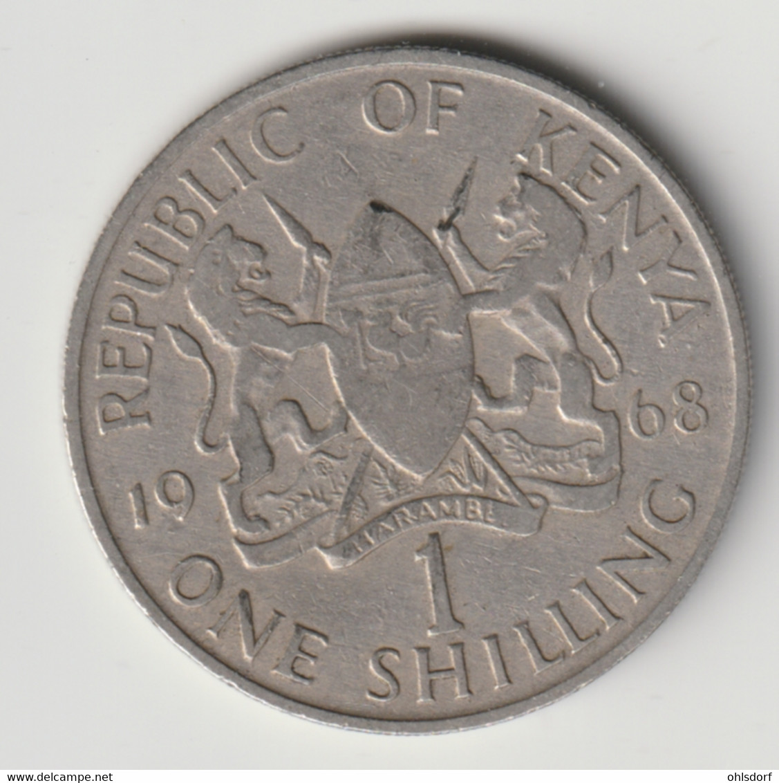 KENYA 1968: 1 Shilling, KM 5 - Kenya