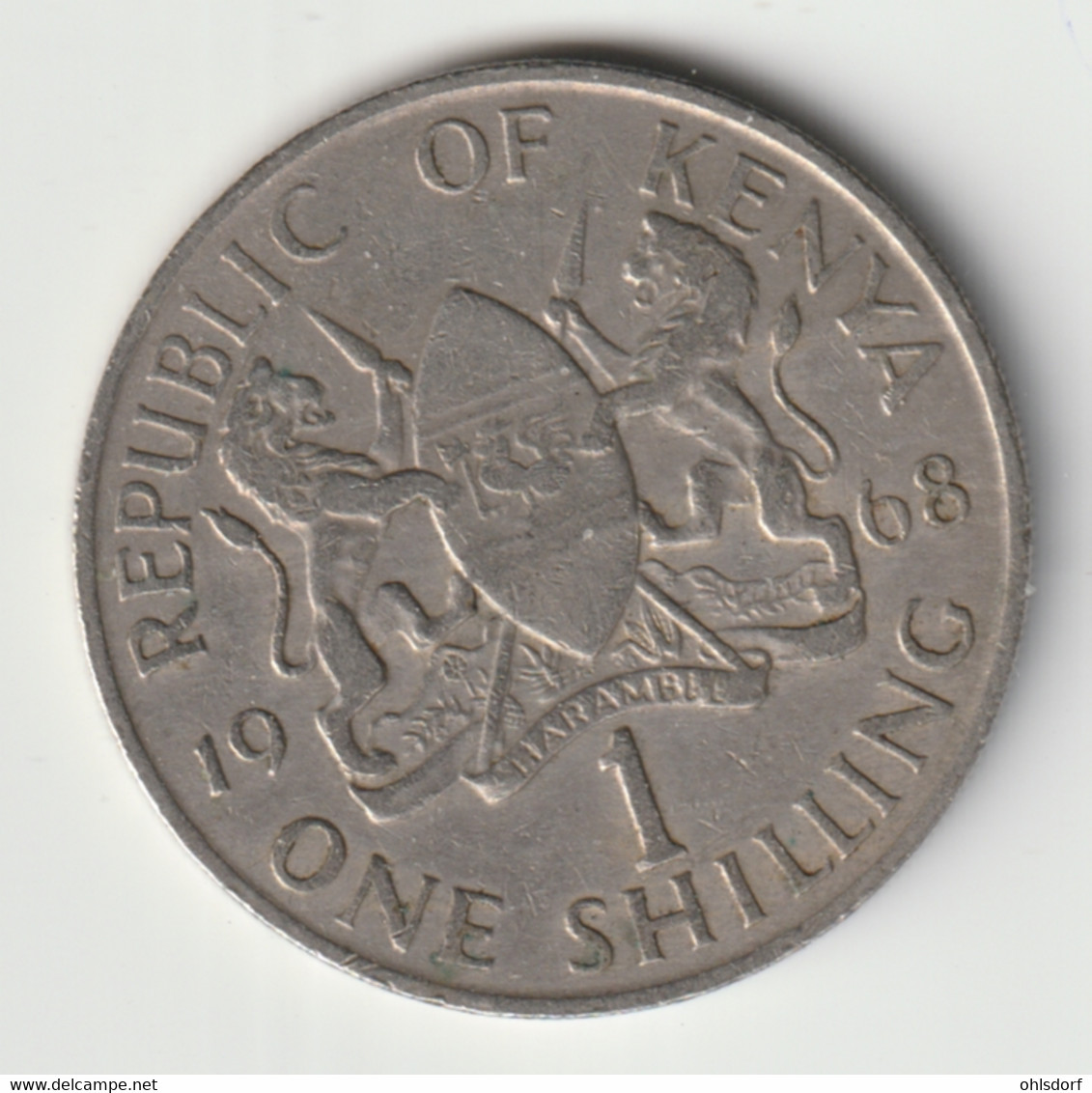 KENYA 1968: 1 Shilling, KM 5 - Kenya