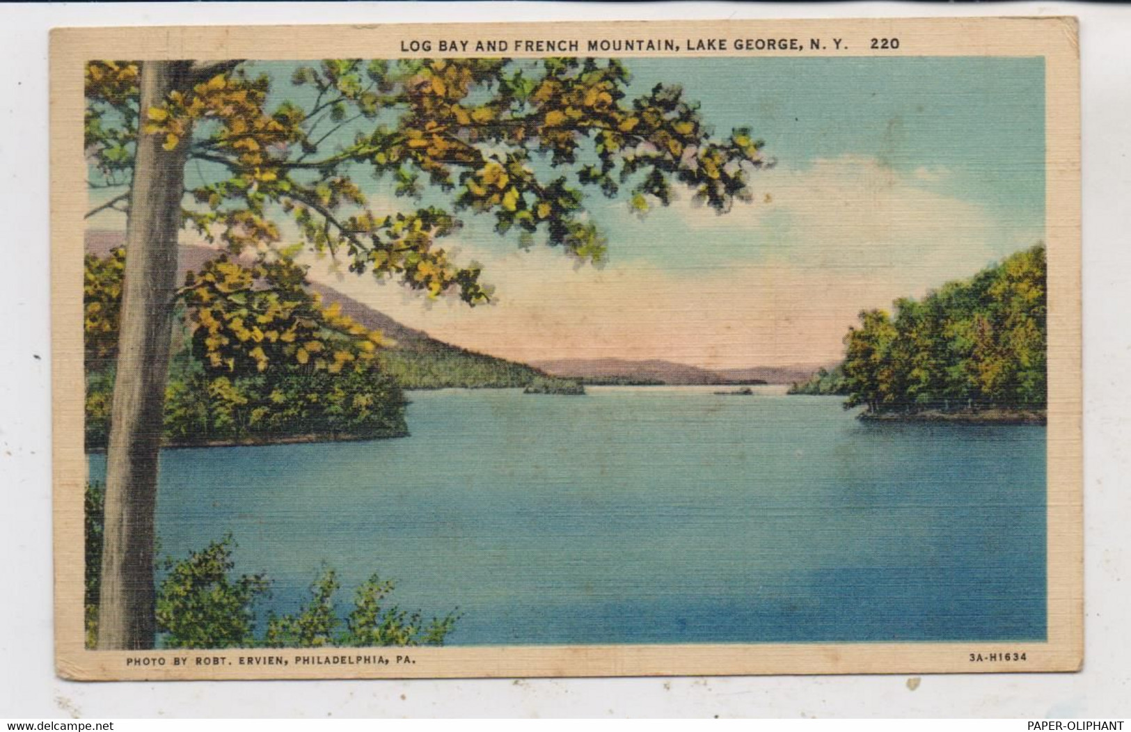 USA - NEW YORK - LAKE GEORGE, Log Bay And French Mountain, 1938 - Lake George