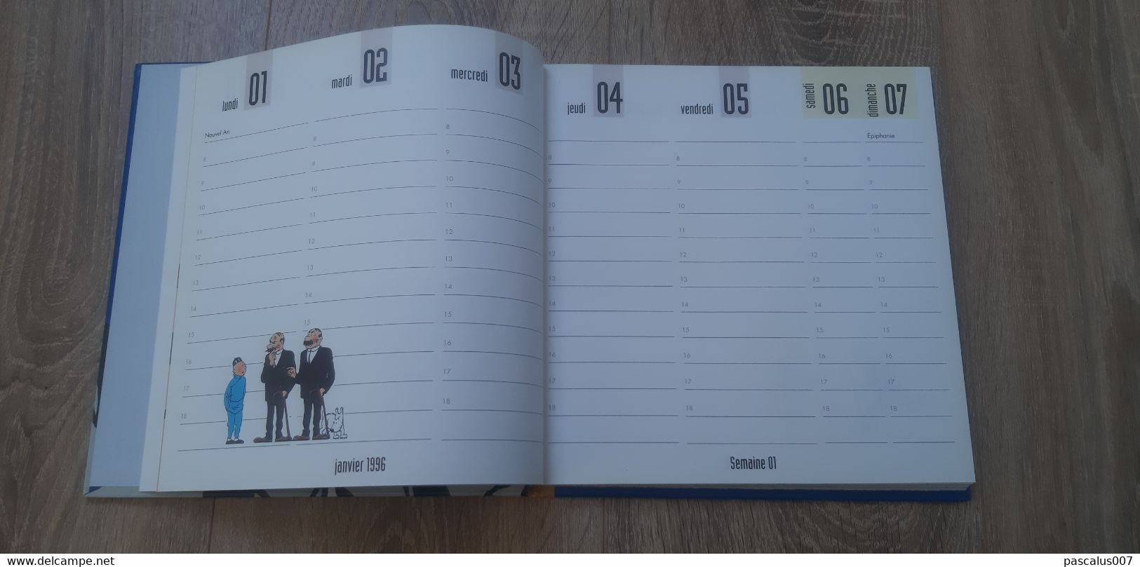 B01-418 Livre Calendrier 1996 Hergé Tintin Motus et Bouche Cousue Agenda Hebdomadaire Moulinsart 1998