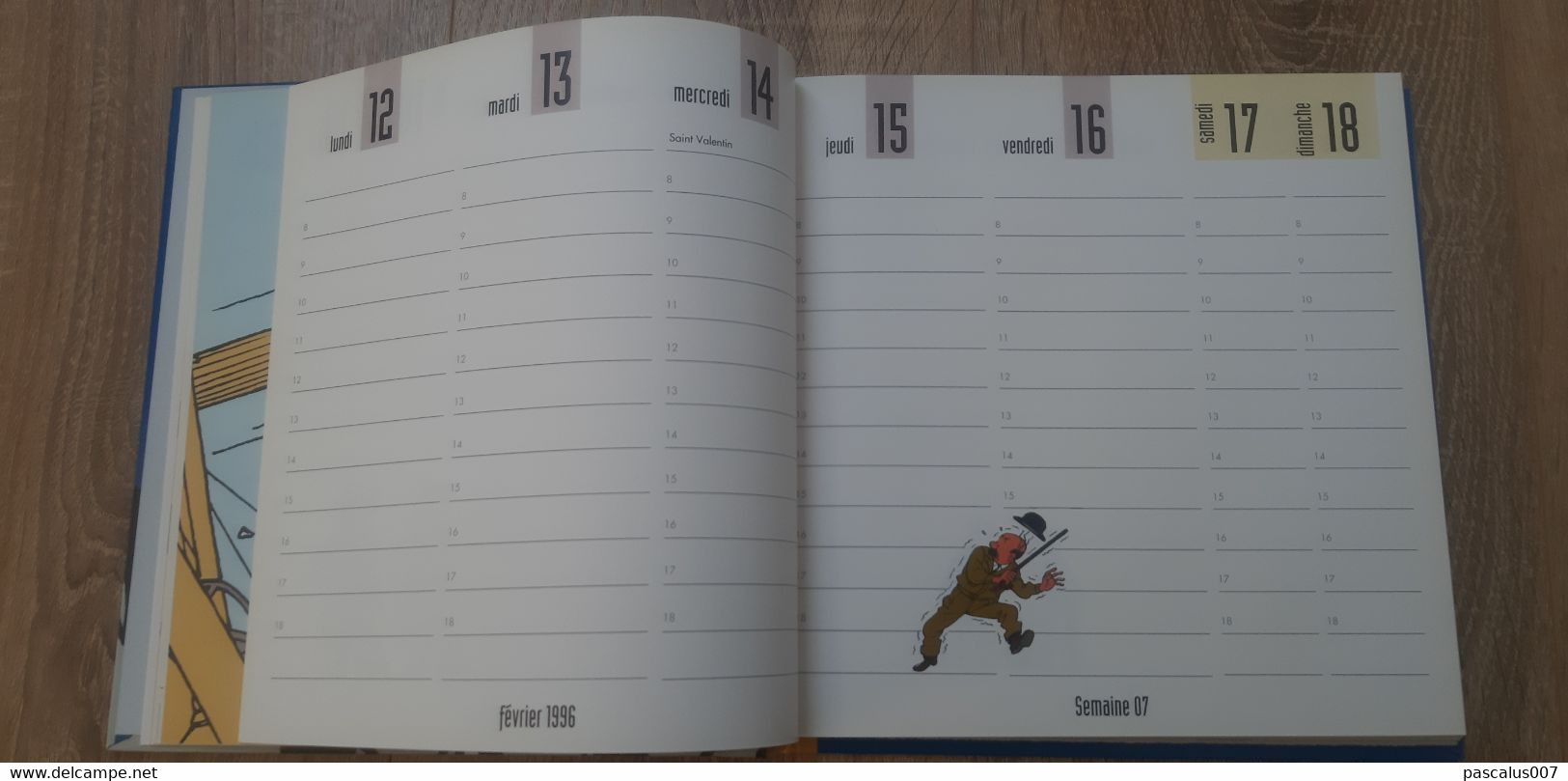 B01-418 Livre Calendrier 1996 Hergé Tintin Motus et Bouche Cousue Agenda Hebdomadaire Moulinsart 1998