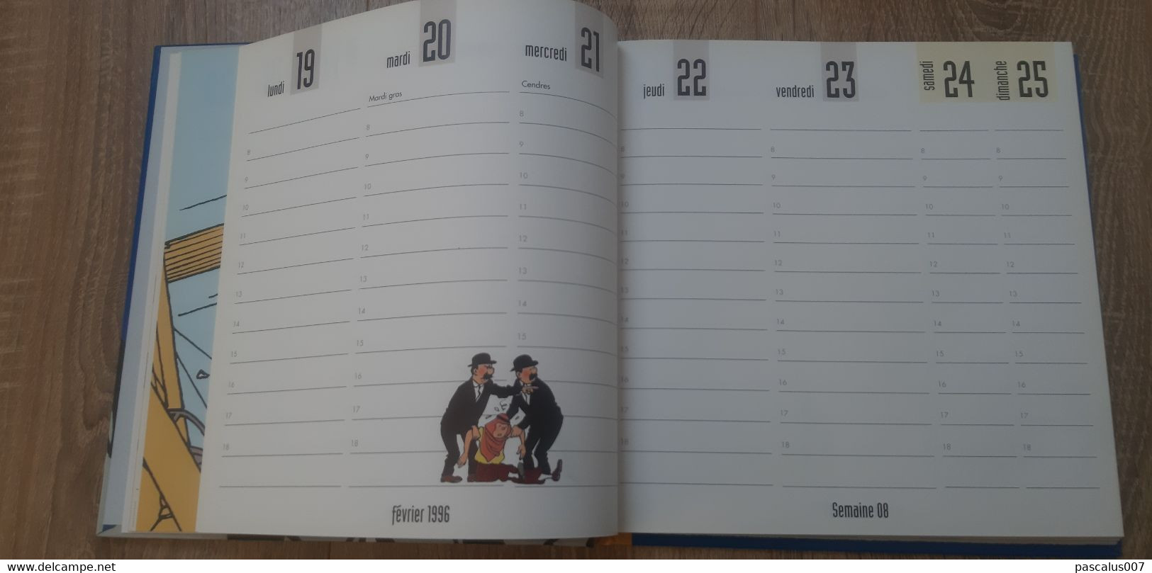 B01-418 Livre Calendrier 1996 Hergé Tintin Motus et Bouche Cousue Agenda Hebdomadaire Moulinsart 1998