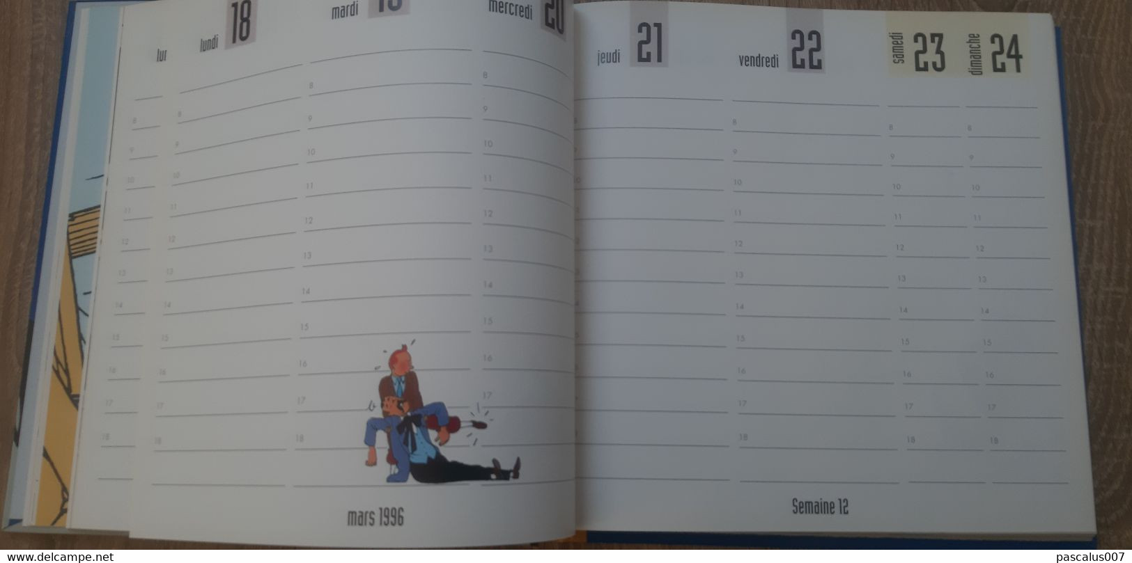 B01-418 Livre Calendrier 1996 Hergé Tintin Motus et Bouche Cousue Agenda Hebdomadaire Moulinsart 1998