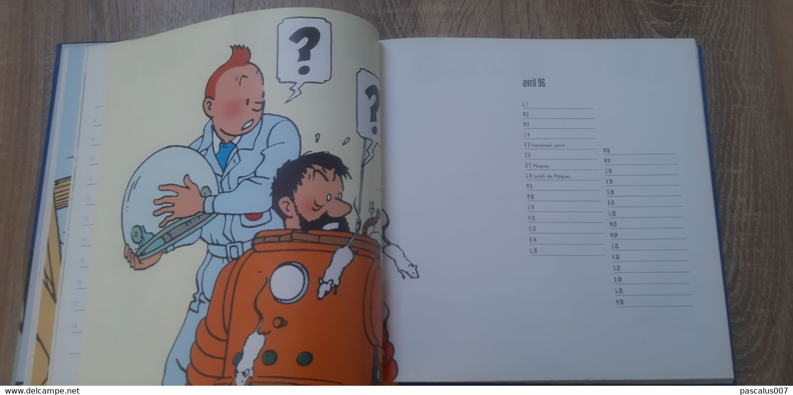 B01-418 Livre Calendrier 1996 Hergé Tintin Motus et Bouche Cousue Agenda Hebdomadaire Moulinsart 1998