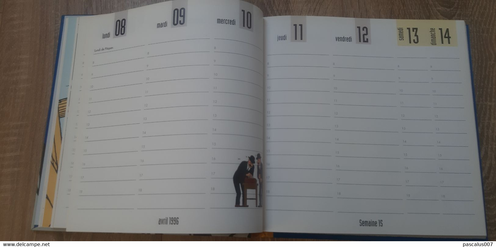 B01-418 Livre Calendrier 1996 Hergé Tintin Motus et Bouche Cousue Agenda Hebdomadaire Moulinsart 1998