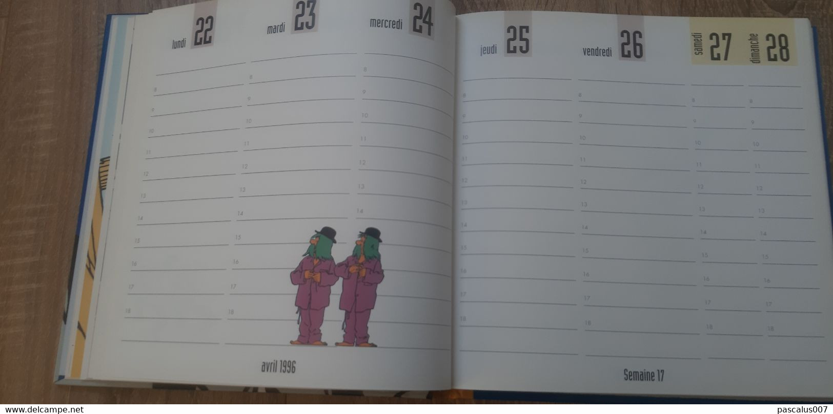 B01-418 Livre Calendrier 1996 Hergé Tintin Motus et Bouche Cousue Agenda Hebdomadaire Moulinsart 1998