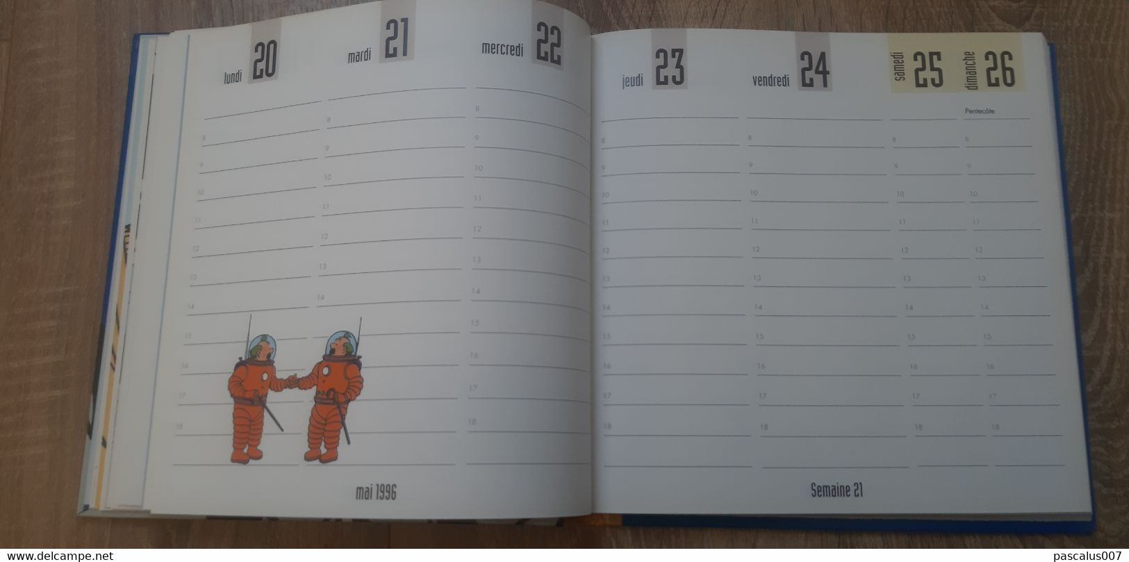 B01-418 Livre Calendrier 1996 Hergé Tintin Motus et Bouche Cousue Agenda Hebdomadaire Moulinsart 1998