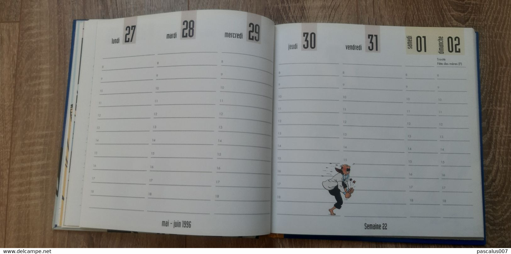 B01-418 Livre Calendrier 1996 Hergé Tintin Motus et Bouche Cousue Agenda Hebdomadaire Moulinsart 1998