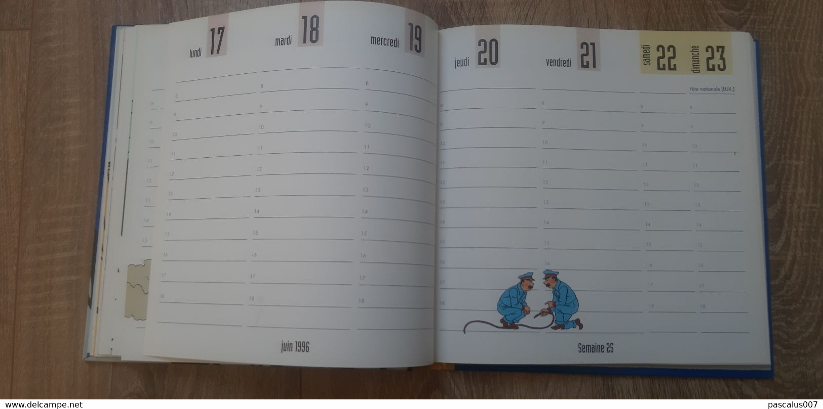 B01-418 Livre Calendrier 1996 Hergé Tintin Motus et Bouche Cousue Agenda Hebdomadaire Moulinsart 1998