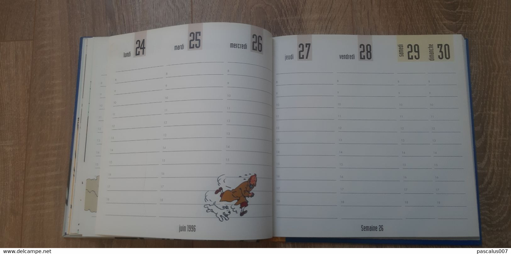 B01-418 Livre Calendrier 1996 Hergé Tintin Motus et Bouche Cousue Agenda Hebdomadaire Moulinsart 1998