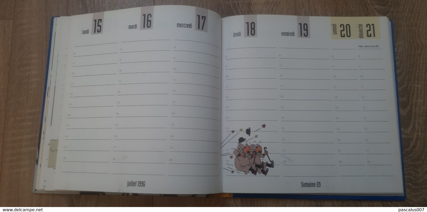 B01-418 Livre Calendrier 1996 Hergé Tintin Motus et Bouche Cousue Agenda Hebdomadaire Moulinsart 1998