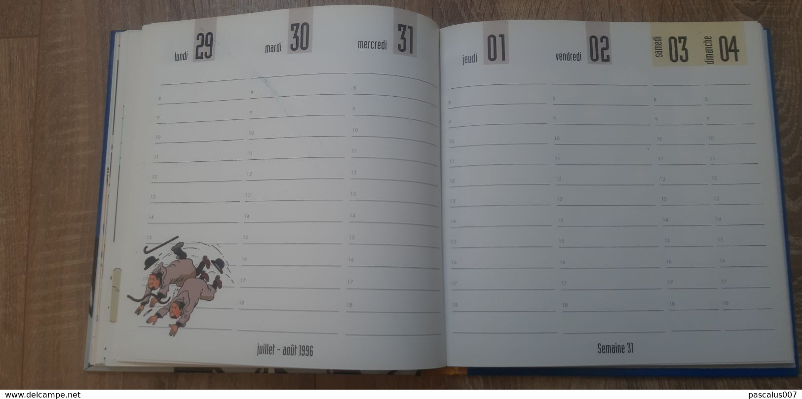 B01-418 Livre Calendrier 1996 Hergé Tintin Motus et Bouche Cousue Agenda Hebdomadaire Moulinsart 1998