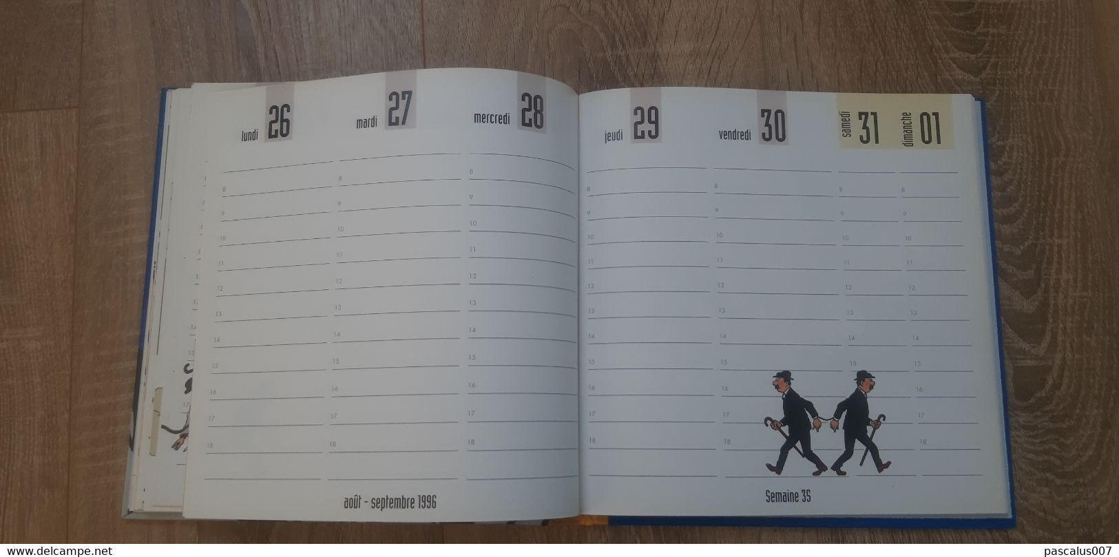 B01-418 Livre Calendrier 1996 Hergé Tintin Motus et Bouche Cousue Agenda Hebdomadaire Moulinsart 1998